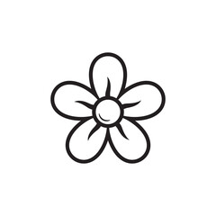 Five petal flower blossom bloom line vector template
