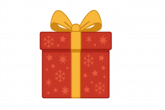 Festive holiday gift box, full of winter season cheer, presenting a thoughtful present. Vector art with transparent background - Powered by Adobe
