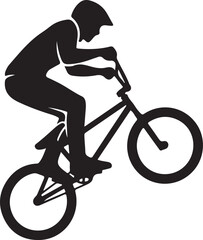 Obraz premium silhouette of a man riding a bike