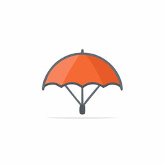 Obraz premium Orange Umbrella Illustration Protection from Sun or Rain Weather Element