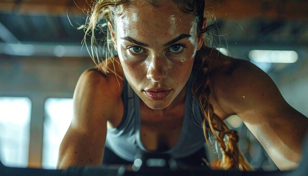Close-up of a woman working out - Powered by Adobe