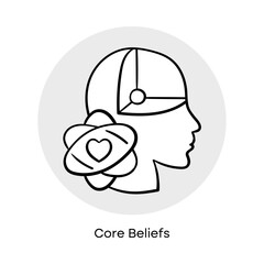 Core Beliefs Hand Drawn Icon | Human Values and Psychology Symbol