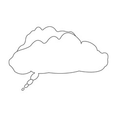 Cloud-Shaped Chat Bubble Icon - White Fill Transparent PNG