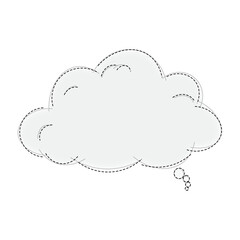 Cloud-Shaped Chat Bubble Icon - White Fill Transparent PNG
