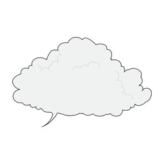 Cloud-Shaped Chat Bubble Icon - White Fill Transparent PNG