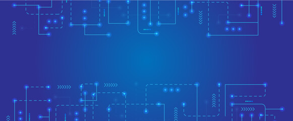 Obraz premium Abstract circuit technology concept background with copy space, Motherboard technology. Vector