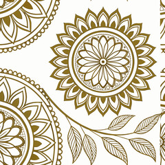 Floral Pattern: A detailed floral pattern, intricately designed with leaves, showcasing a seamless aesthetic, offering a harmonious display of nature's beauty and artistic design.
