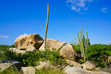 Landscape of Casibari rock formations Paradera Aruba