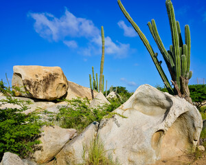 Landscape of Casibari rock formations Paradera Aruba