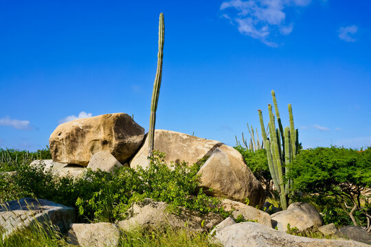 Landscape of Casibari rock formations Paradera Aruba