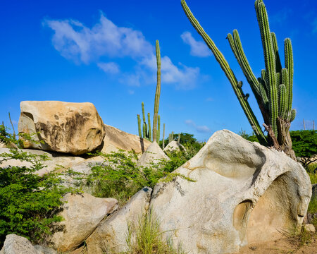 Landscape of Casibari rock formations Paradera Aruba