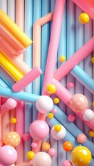 close up of colorful plastic straws