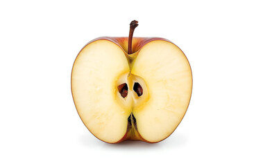 half of apple isolated on white background