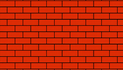 Fototapeta premium Illustration of a classic red brickwork facade, a seamless background pattern representing solid urban structure