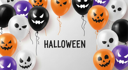 Obraz premium Happy Halloween Scary Face Balloons Decoration