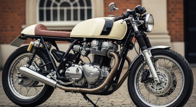 Custom Cafe Racer Motorcycle - A Classic Ride with Modern Style.