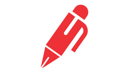 Red Pen Icon: A minimalist illustration of a bold, red pen. Perfect for conveying ideas of writing, editing, and creativity in a clean and impactful way.