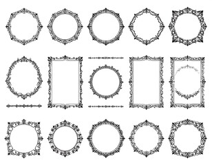Collection of ornate black frames