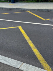 Yellow Road Markings on Urban Street