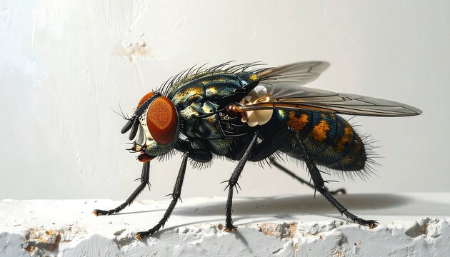 Close-up of a colorful fly (1) - Powered by Adobe