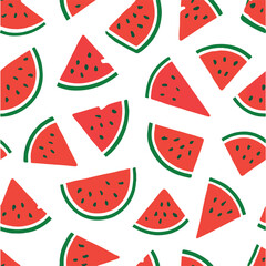 Vibrant Watermelon Slice Pattern Seamless Background for Summer Designs