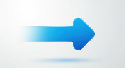 Bright blue arrow pointing right with gradient effect and subtle shadow