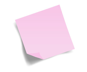 Pink Sticky Note with Folded Corner