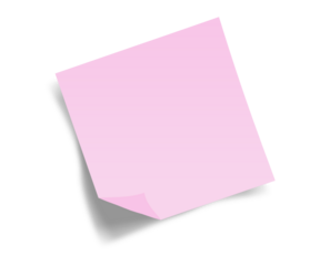 Pink Sticky Note with Folded Corner