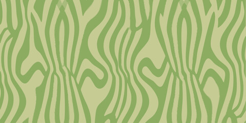 Green Zebra Stripes Pattern Organic Wave Design for Background, Wallpaper, or Textile