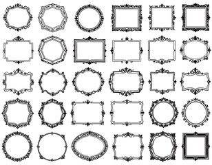 Collection of ornate decorative frames (8)