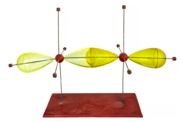 Vintage educational molecular model isolated on a white background