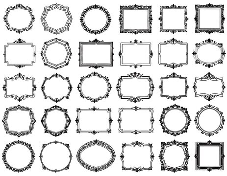 Collection of ornate decorative frames (8)