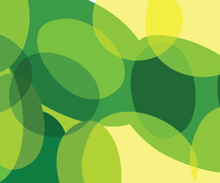 Abstract green background with overlapping circles vector illustration