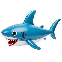 Obraz premium 3d Blue shark toy, inflatable Shark isolated on transparent background