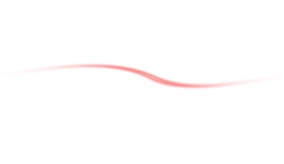 A single red line curves gently against a stark black background in a minimalist composition on transparent background