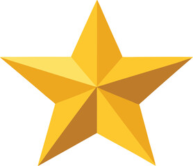 Obraz premium A bright golden star with sharp points on a white background
