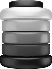 Vector cartoon 3d full charged battery icon. Realistic render of high energy level accumulator. Monochrome charge indicator symbol, charging status sign, 3d alkaline battery capacity for app, game.