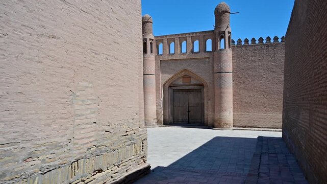 Old historic architecture in the center of Khiva, Uzbekistan