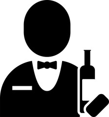 Black flat profile icon illustration with minimalist design, showing various professions, suitable for application design needs, websites, presentations, infographics, business brochures and others. 