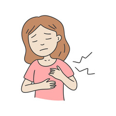 가슴이 답답하거나 아픈 사람 일러스트