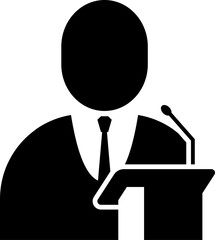 Black flat profile icon illustration with minimalist design, showing various professions, suitable for application design needs, websites, presentations, infographics, business brochures and others. 