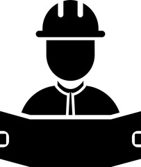 Black flat profile icon illustration with minimalist design, showing various professions, suitable for application design needs, websites, presentations, infographics, business brochures and others. 