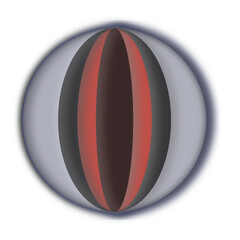 red sphere on black like football 