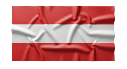 Obraz premium Austrian flag waving in the wind isolated on transparent background, national symbol