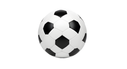 Classic soccer ball isolated on transparent background for kids and adults