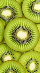 Vibrant Green Kiwi Fruit Slices Macro Background Texture