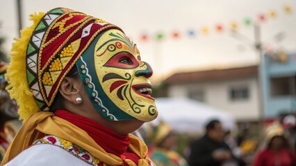 Colorful Traditional Festival Mask Celebration