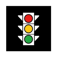 Traffic Light Signal Illustration for Road Safety and Transportation