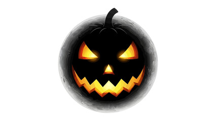 Spooky Pumpkin in the Night: A creatively carved pumpkin glows with an eerie, joyful expression, its glowing eyes and jagged smile set against a dark background.