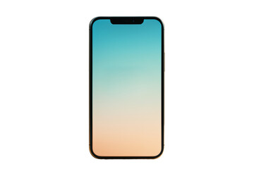 Smartphone front view with gradient display, minimalistic style, isolated on white background. Concept of tech element for design. Ai generative